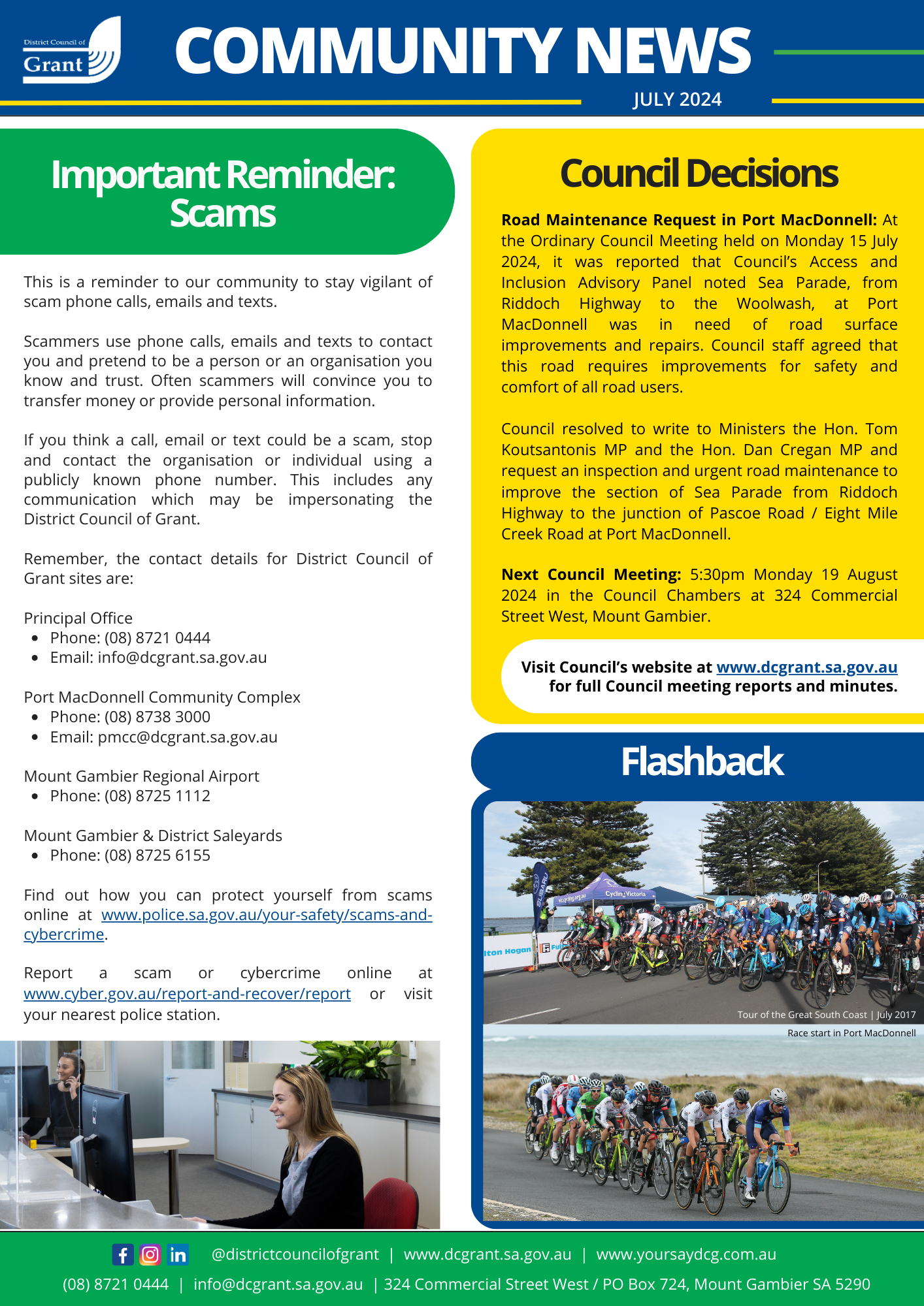 Front cover of community newsletter